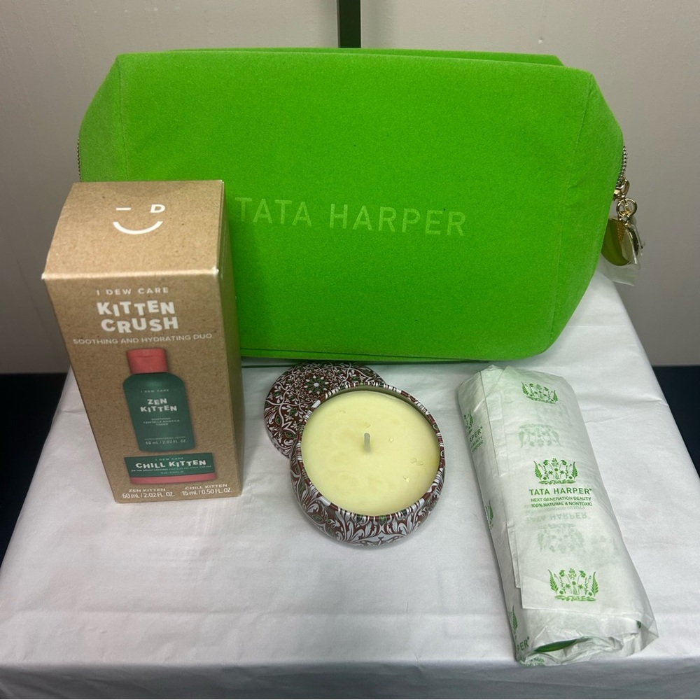 Tata Harper Beauty Pouch with products Bundle